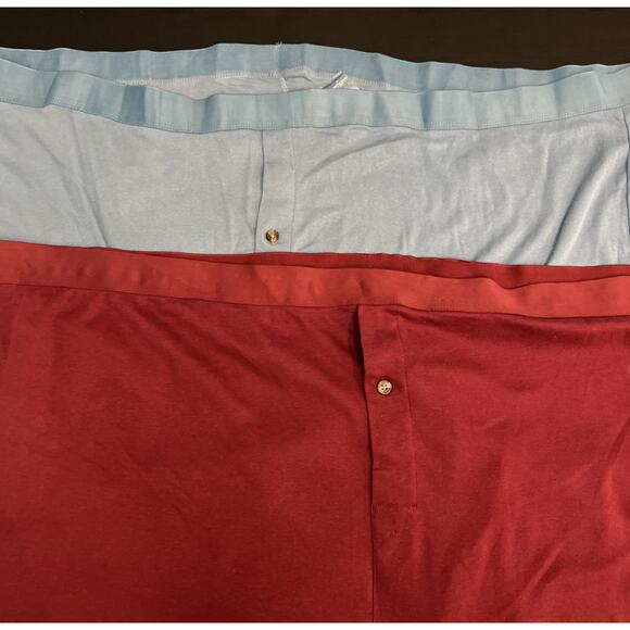 KingSize Big Plus‎ Size Mens Cotton Boxer Briefs Maroon Blue Solid 2 pairs NEW - Picture 2 of 6